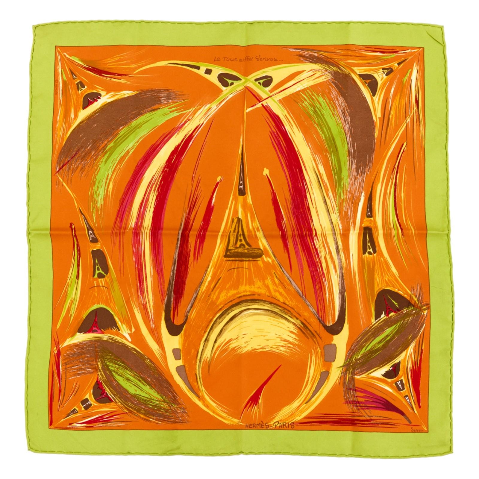 カ*ネ様 HERMES スカーフ La Tour Eiffel S'envole Hermes Silk Scarf Carre 45 
