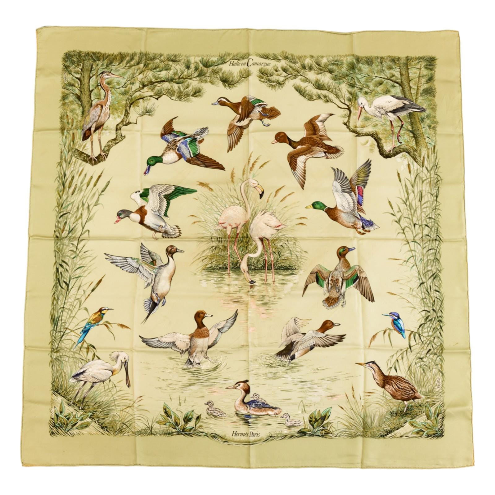 Hermès Halte en Camargue シルクスカーフ Hermes Silk Scarf Carre 90 
