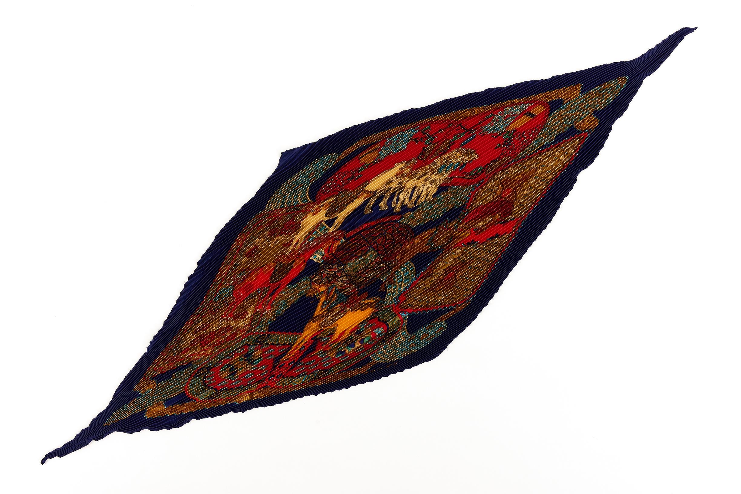 小物 HERMES Pattern Pleats Carre 90 HERMES Pattern Pleats Carre 90