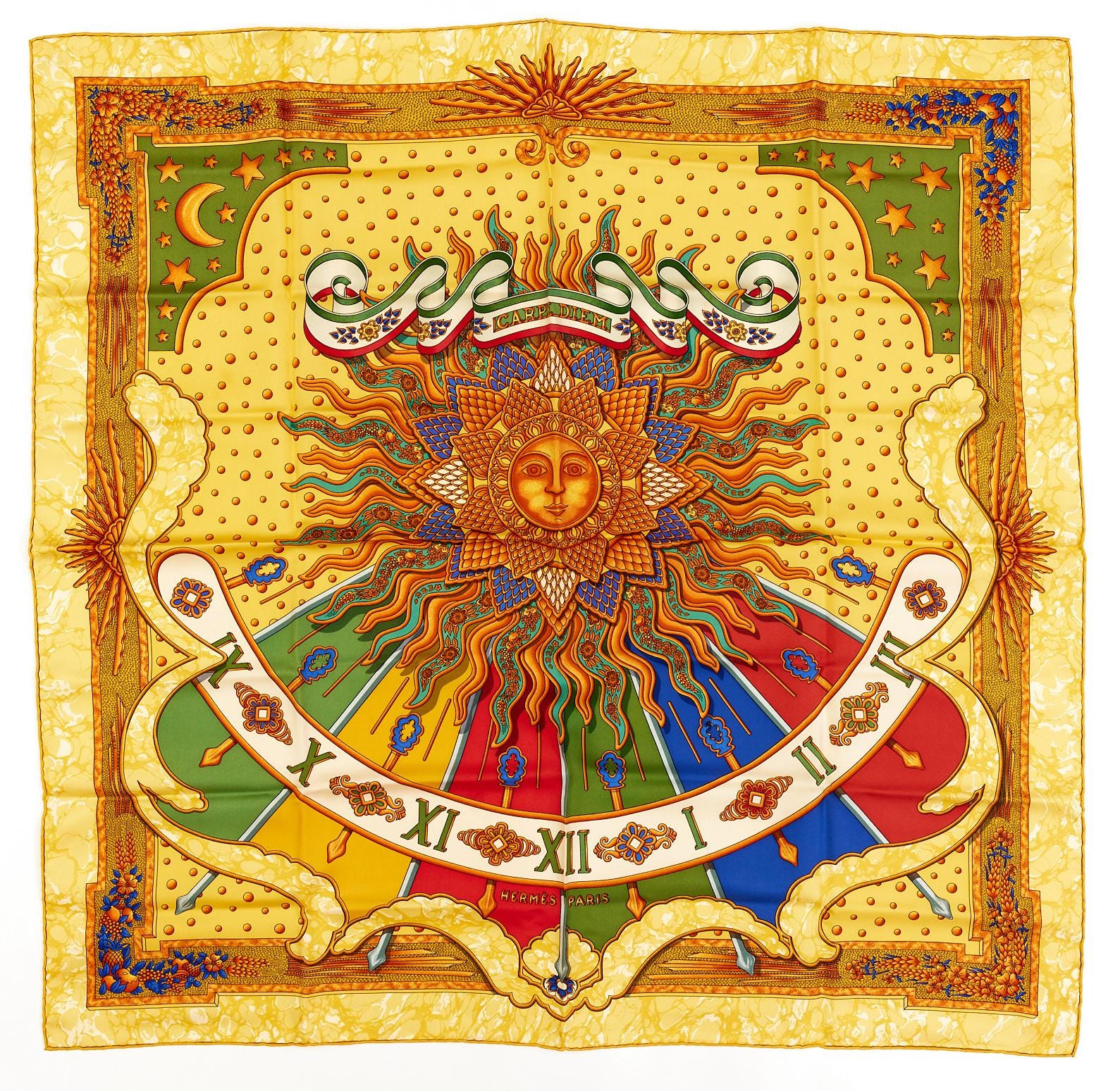 エルメス　プチカレ　CARPE DIEM 40 HERMES Petit Carre 40 CARPE DIEM 15in Silk Scarf 40cm