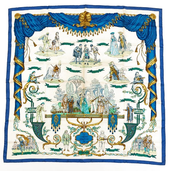 Rare Hermes Silk Scarf Carre 90 