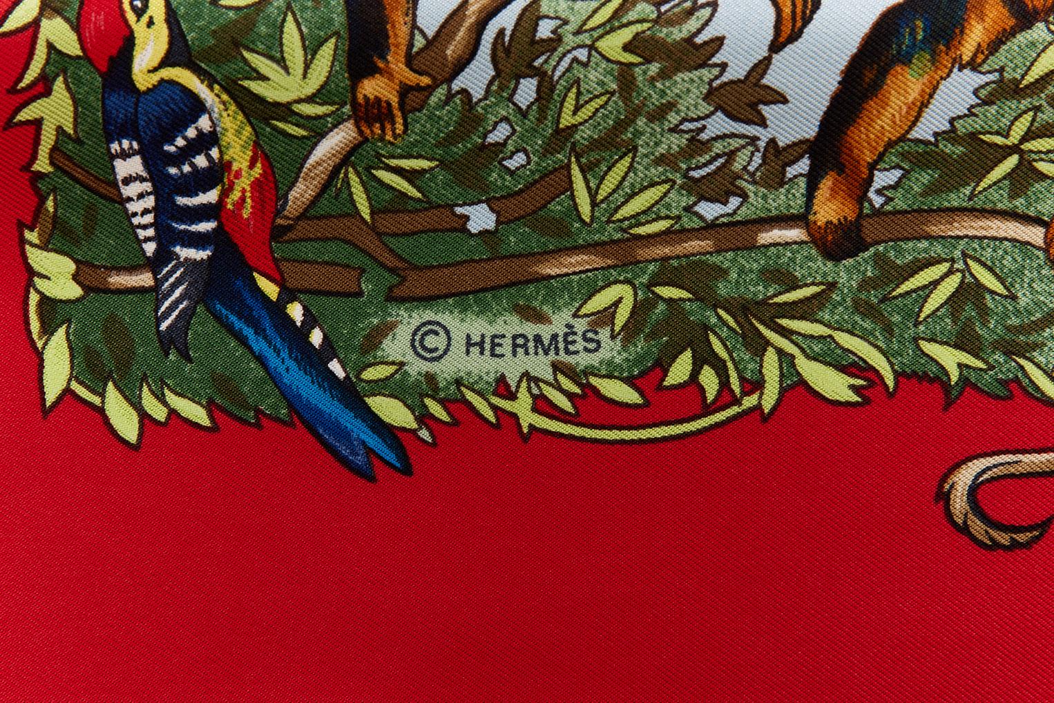 エルメス シルクスカーフ カレ90「四川」レッド シルクスカーフ - Etsy
