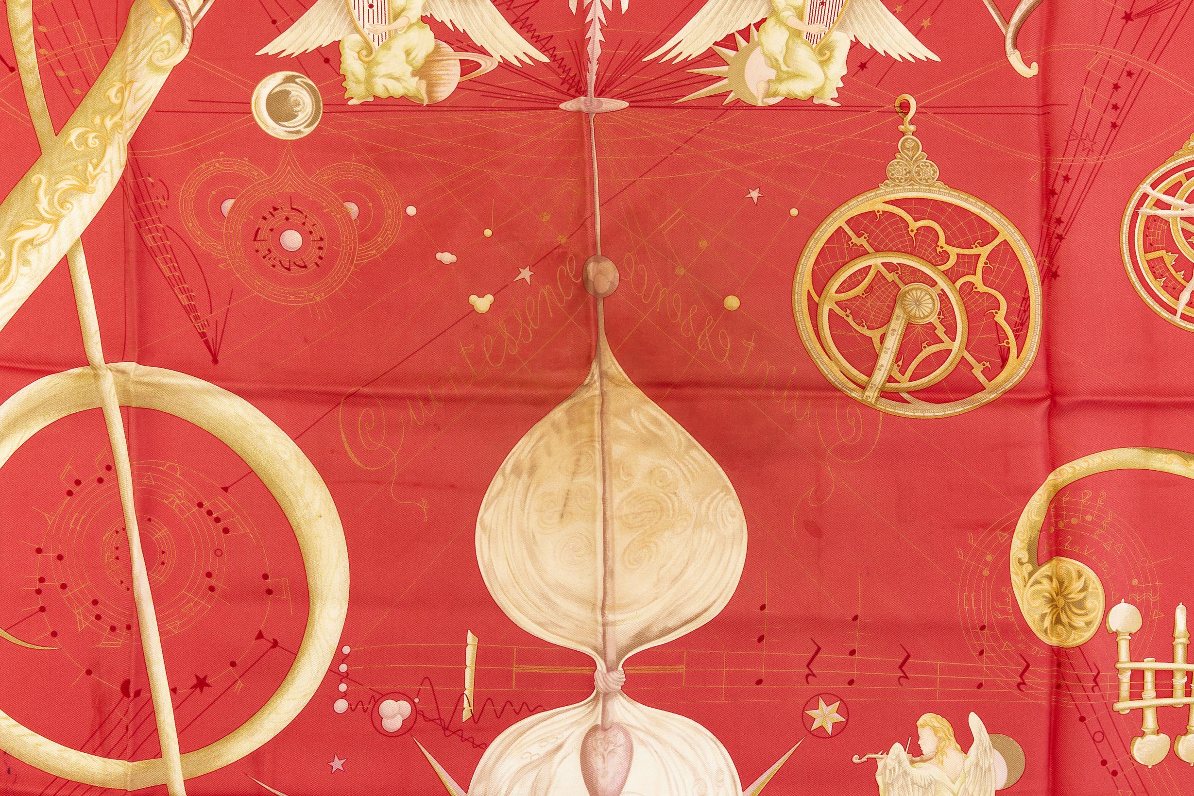 エルメス シルクスカーフ カレ90 「QUINTESSENCE」 レッド