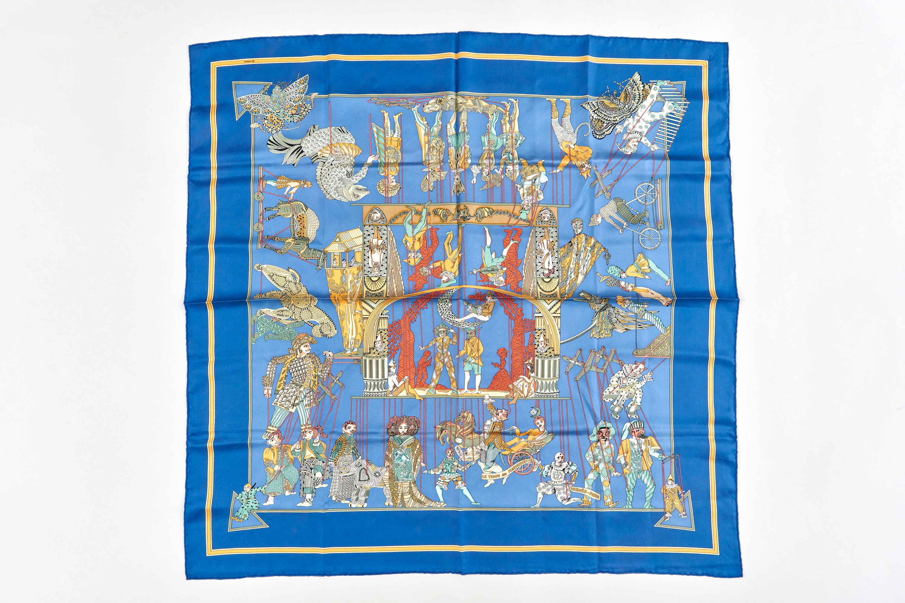HERMES カレ90　 LE TEMPS des MARIONNETTEs エルメス スカーフ カレ90 LE TEMPS des MARIONNETTES マリオ