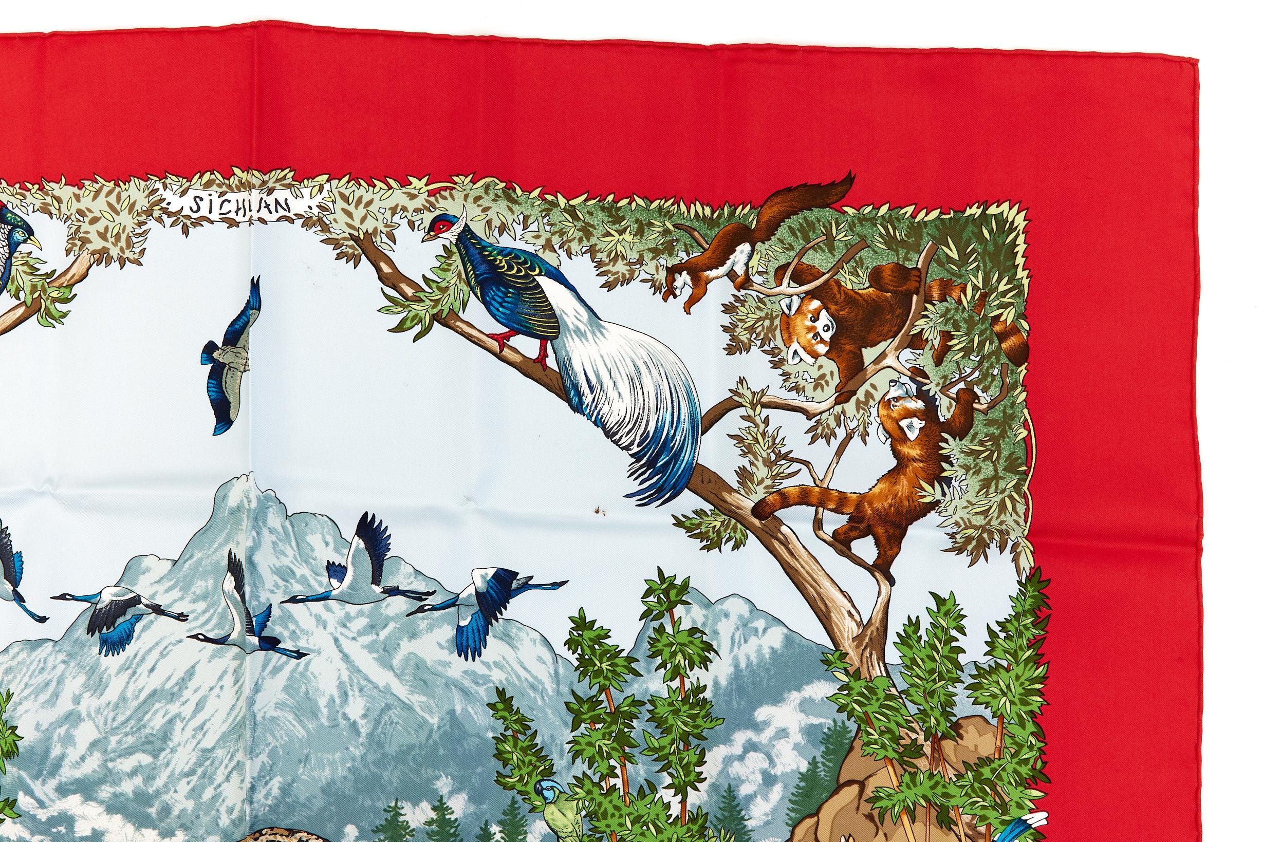 エルメス　スカーフ　カレ90 四川省　赤　箱付き 楽天市場】【エルメス】Hermes カレ90 シルクスカーフ SICHUAN 四川省