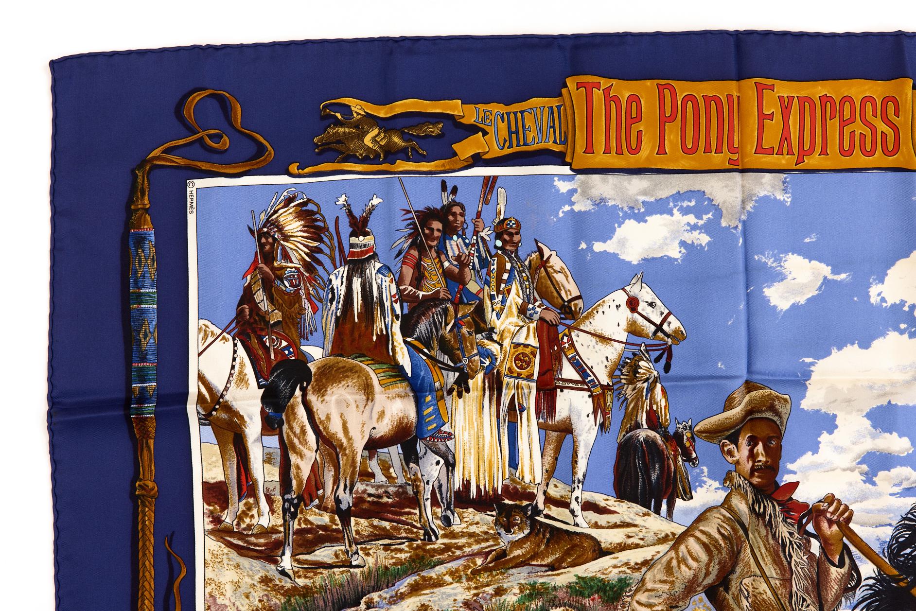 HERMES カレ90 The Pony Express 郵便社 Hermes Silk Scarf Carre 90 