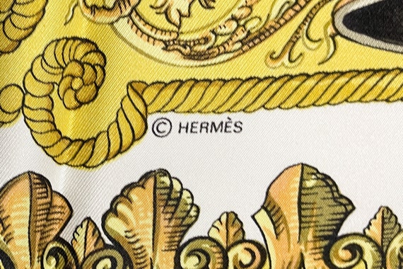 Hermes Scarf 90 lvdovicvs Magnvs Yellow 100% Silk 