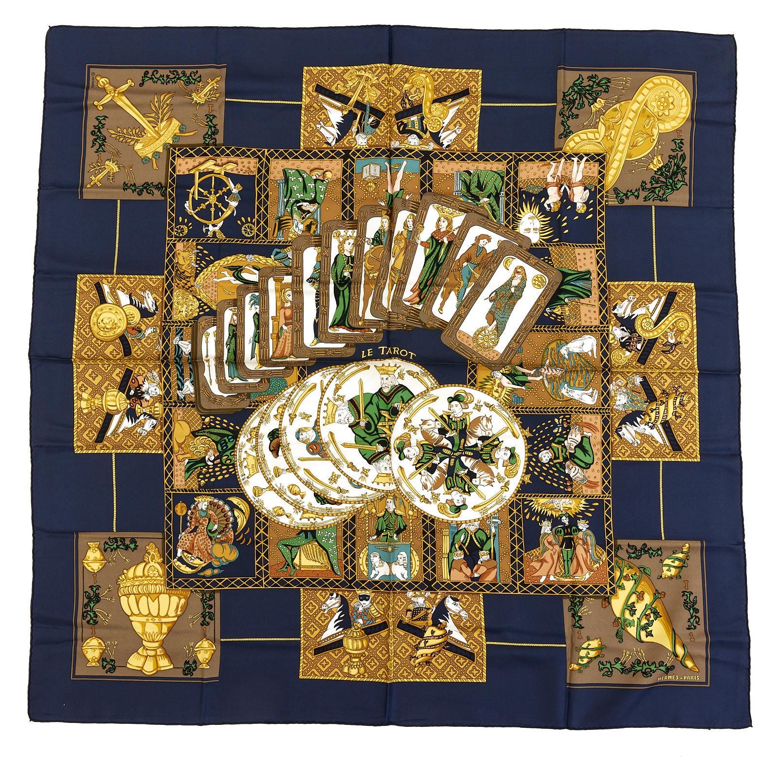 Hermes タロットカード Hermes Silk Scarf Carre 90 