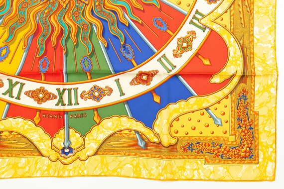 Hermes Scarf 90 "CARPE DIEM" Yellow, Multi Color … - image 6