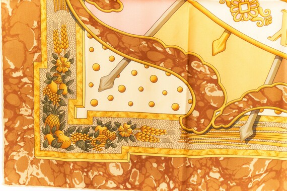 Hermes Scarf 90 "CARPE DIEM" Orange 100% Silk Sca… - image 5