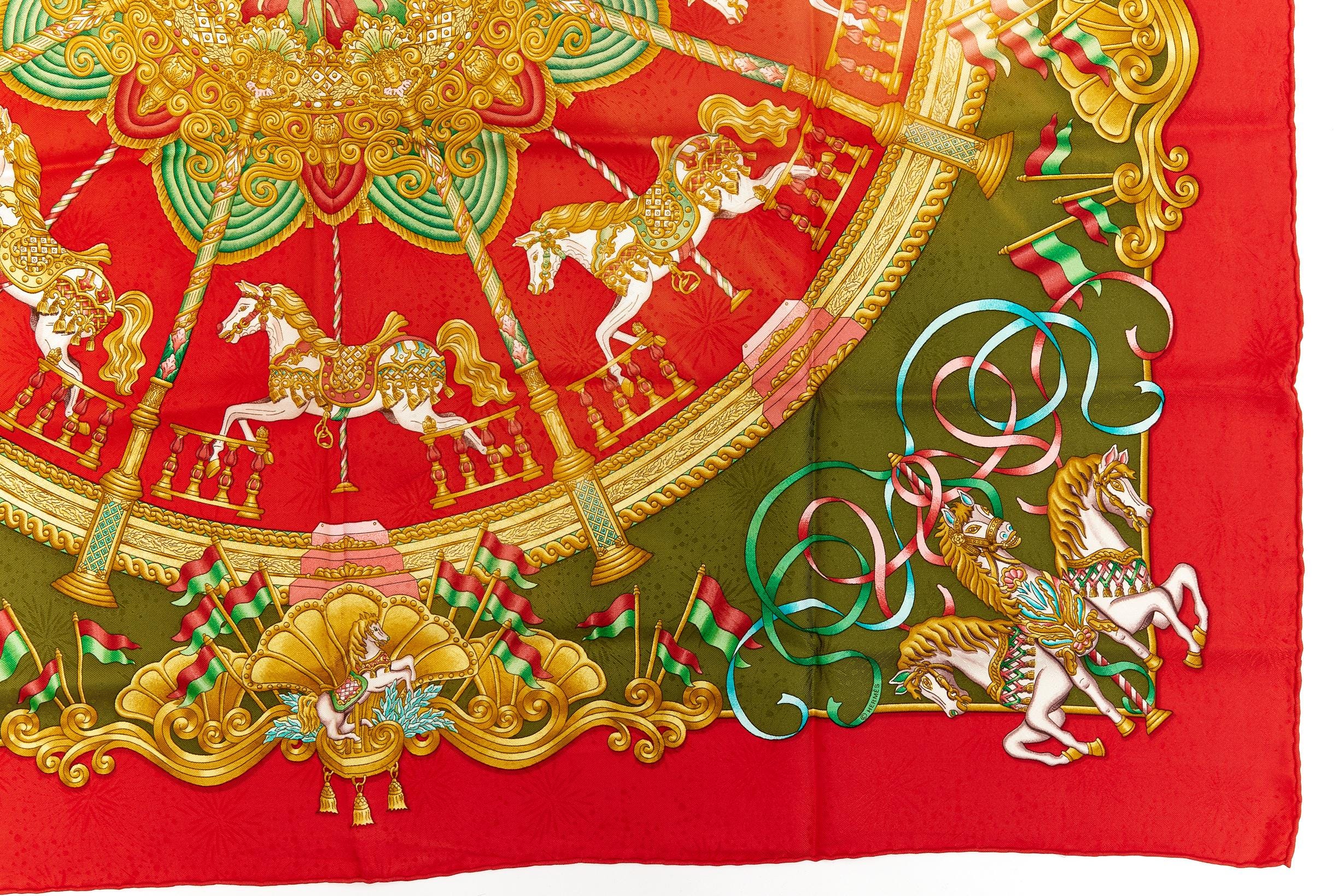 エルメス スカーフ カレ90「LUNA PARK」レッド シルクスカーフ - Etsy 日本