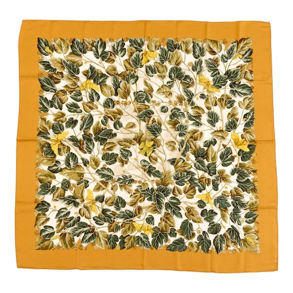 5/20迄 HERMES スカーフ カレ90 シルク Les merises Hermes Silk Scarf Carre 90 