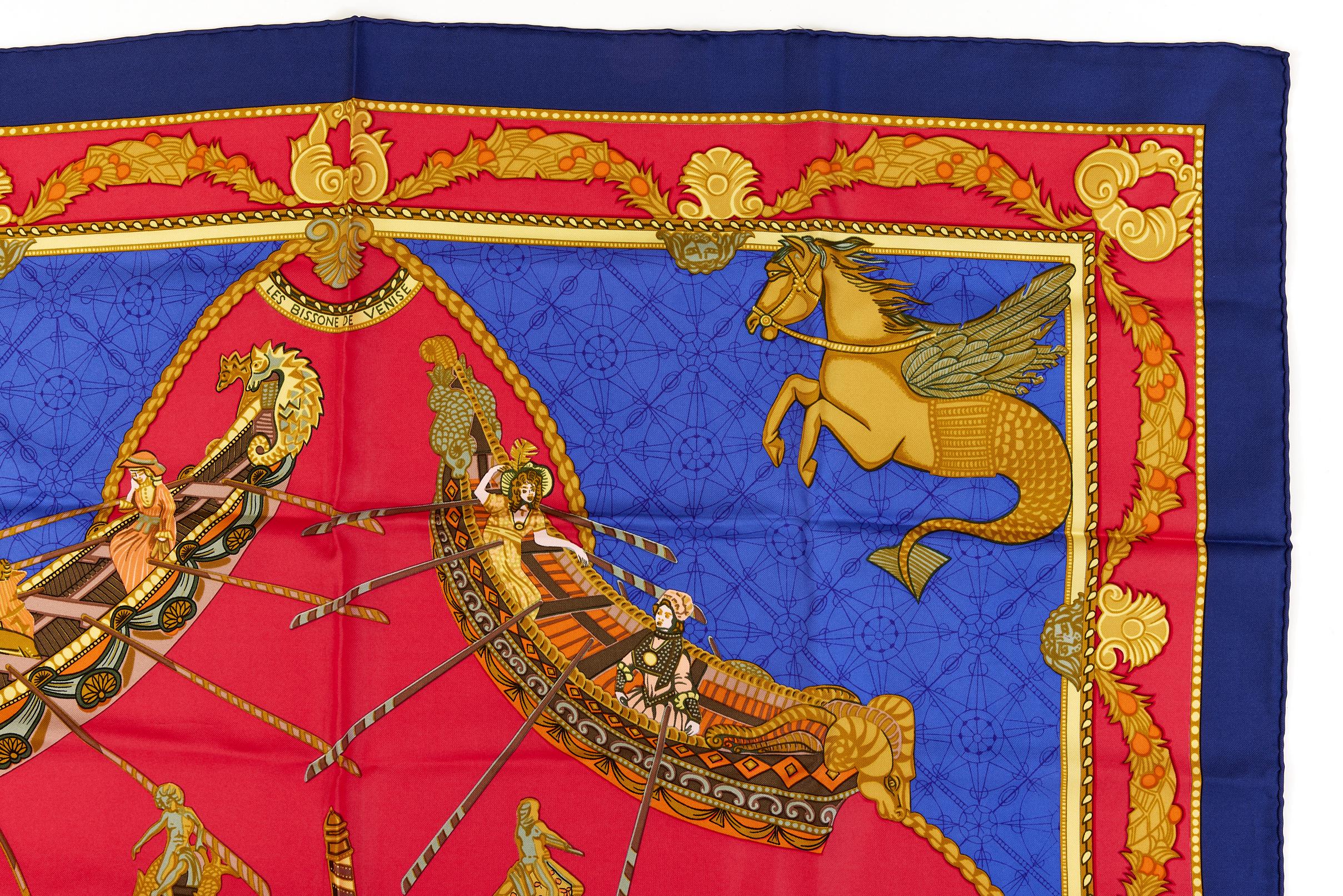 HERMES スカーフ　カレ90 Les Bissone De Venise Hermes Carre 90 Scarf 