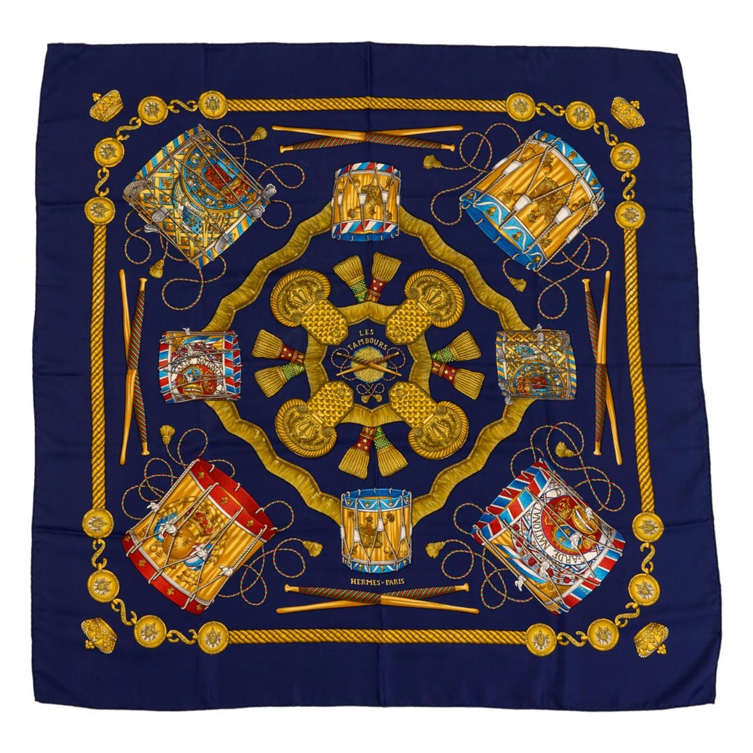 ♥新品同様♥HERMÈS LES TAMBOURS シルクスカーフ 90 楽天市場】【ブラックフライデー期間中ポイント10倍】【ヴィンテージ