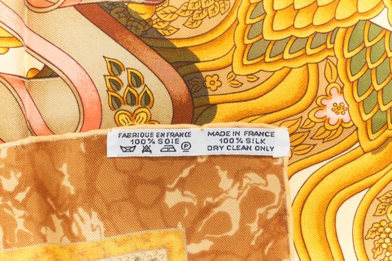 Hermes Scarf 90 "CARPE DIEM" Orange 100% Silk Sca… - image 8