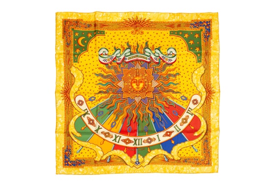 Hermes Scarf 90 "CARPE DIEM" Yellow, Multi Color … - image 1