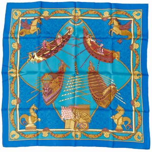 Hermès silk scarf LES BISSONE DE VENISE
