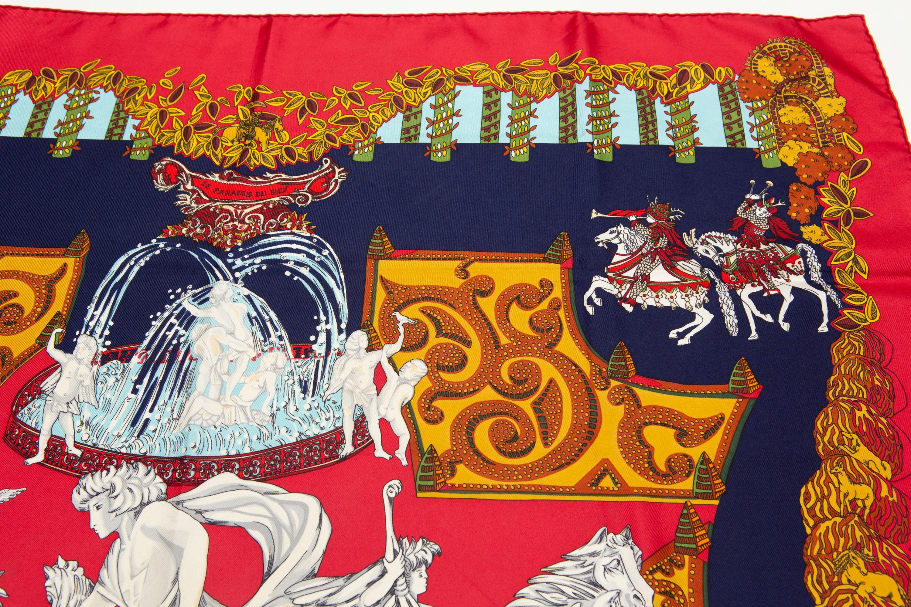 HERMES 大判スカーフ カレ90 Le Paradis Du Roy HERMES エルメス カレ90 LE PARADIS DU ROY 王の楽園 スカーフ 1