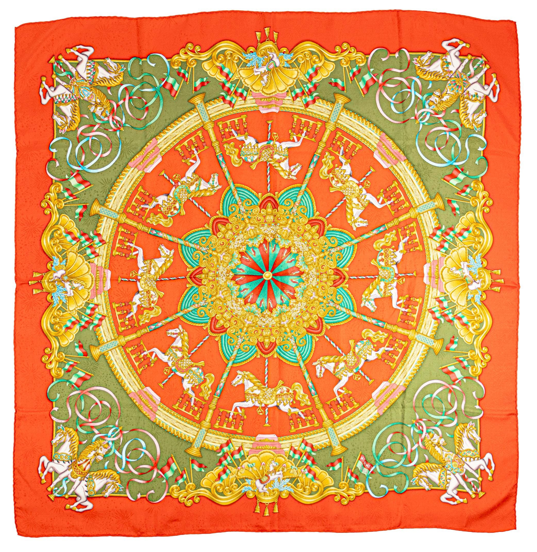 br>HERMES エルメス/luna park scarf シルクスカーフ・カレ90