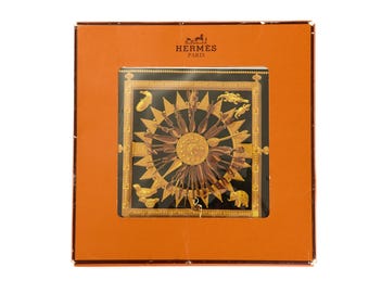 Mint! Hermes Silk Scarf Carre 90 "CUILLERS D'AFRIQUE" Black Silk Scarf  US Duty Free