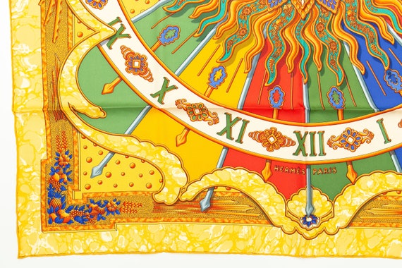 Hermes Scarf 90 "CARPE DIEM" Yellow, Multi Color … - image 5