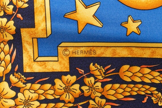 Hermes Scarf 90 "Carpe Diem" Purple 100% Silk Sca… - image 7