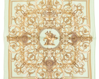 Hermes Silk Scarf Carre 45 "LES TUILERIES" Blue Silk Scarf  US Duty Free