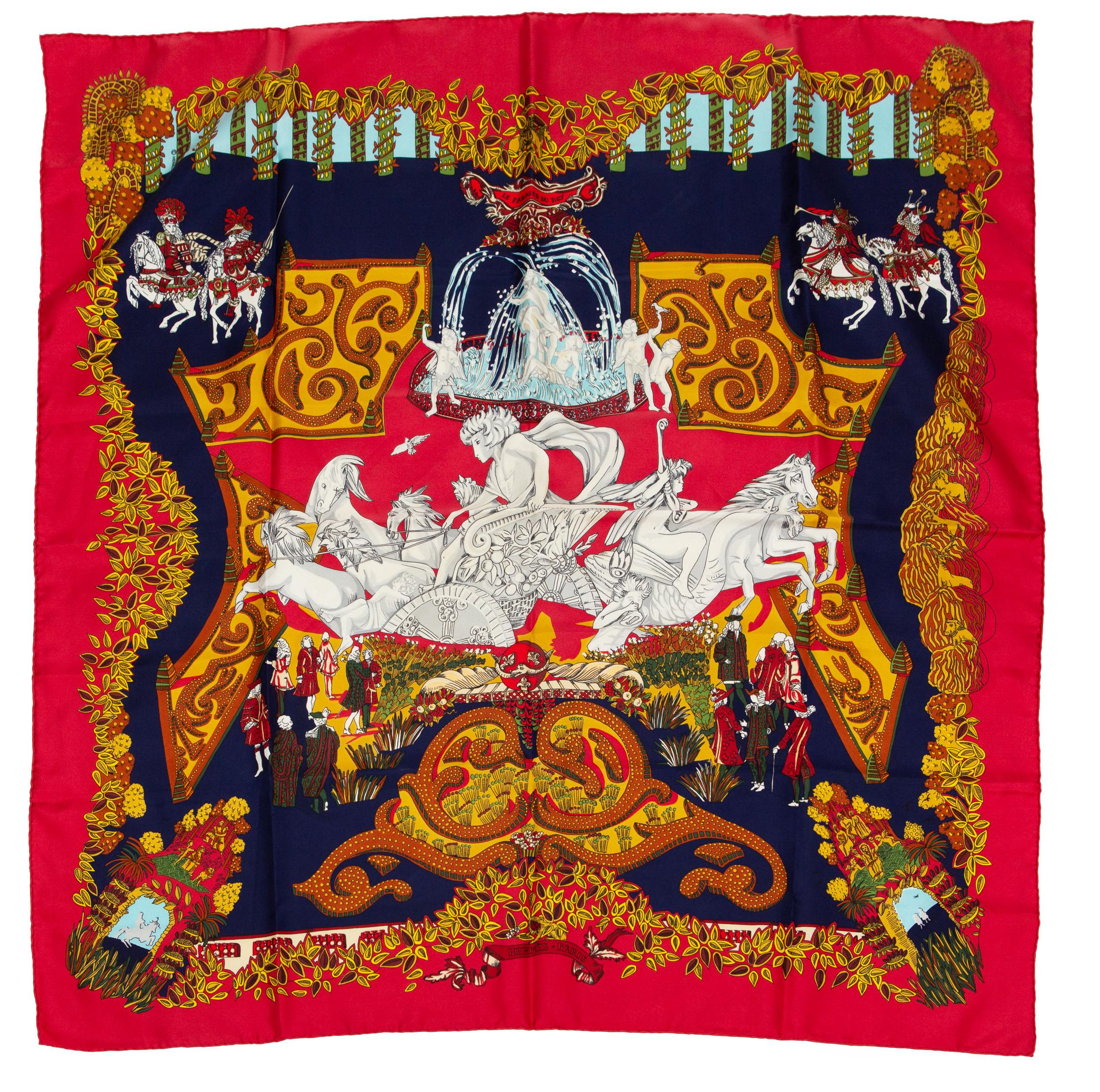 HERMES 大判スカーフ カレ90 Le Paradis Du Roy HERMES エルメス カレ90 LE PARADIS DU ROY 王の楽園 スカーフ 1