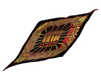 Mint! Hermes Silk Scarf Carre 90 "Ombres et Lumieres" Black Silk Pleats Scarf with Box  US Duty Free