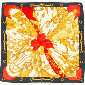 Hermes Scarf 90 &quot;Soleil de Soie&quot; Black 100% Silk Scarf 35&quot;