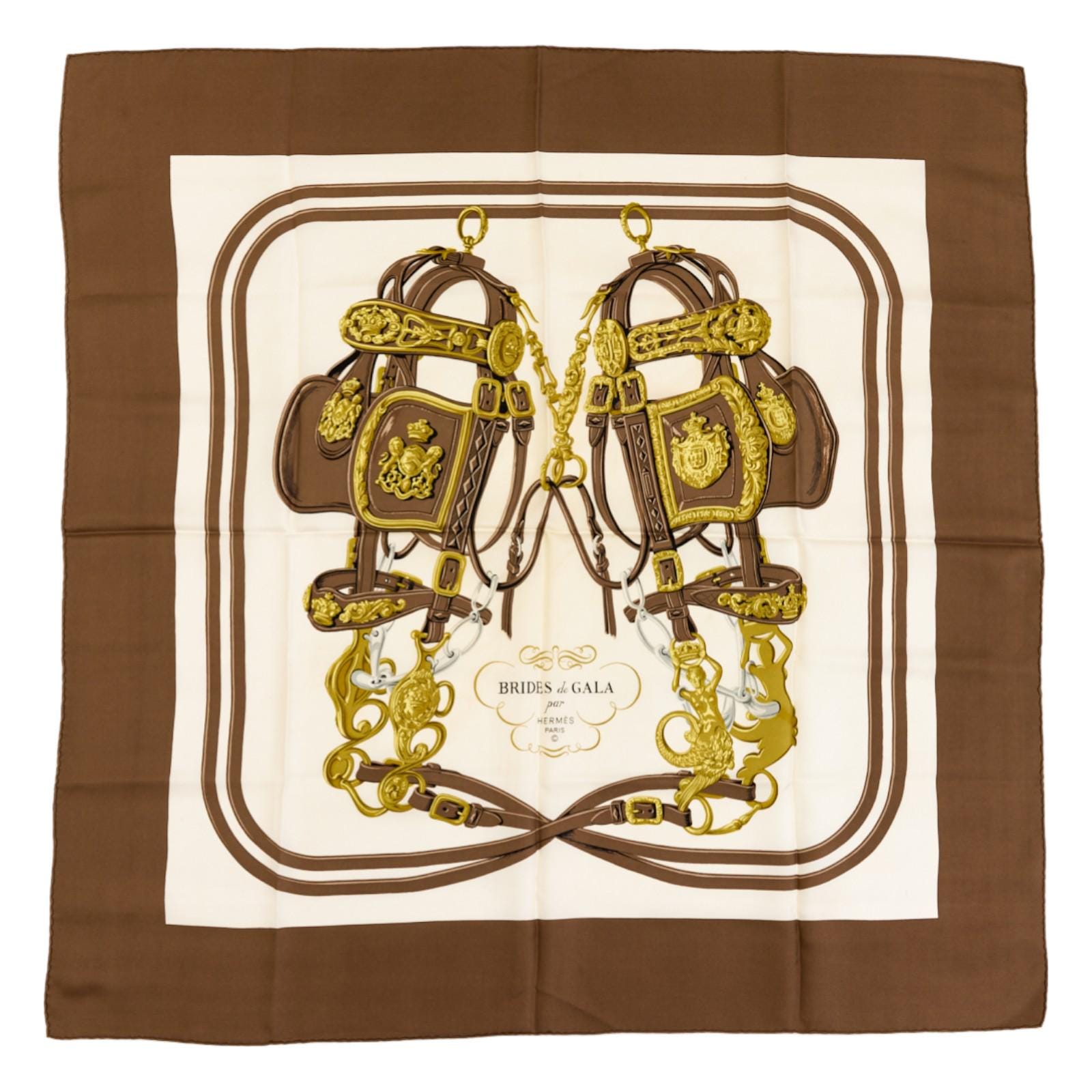 Carré Hermès 100% Soie - Modèle Brides De Gala, Rose/blanc/orange/noir, Neuf Avec étiquettes