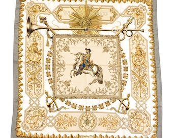 HERMES】【LVDOVICVS MAGNVS】【フランス製】エルメス『カレ90