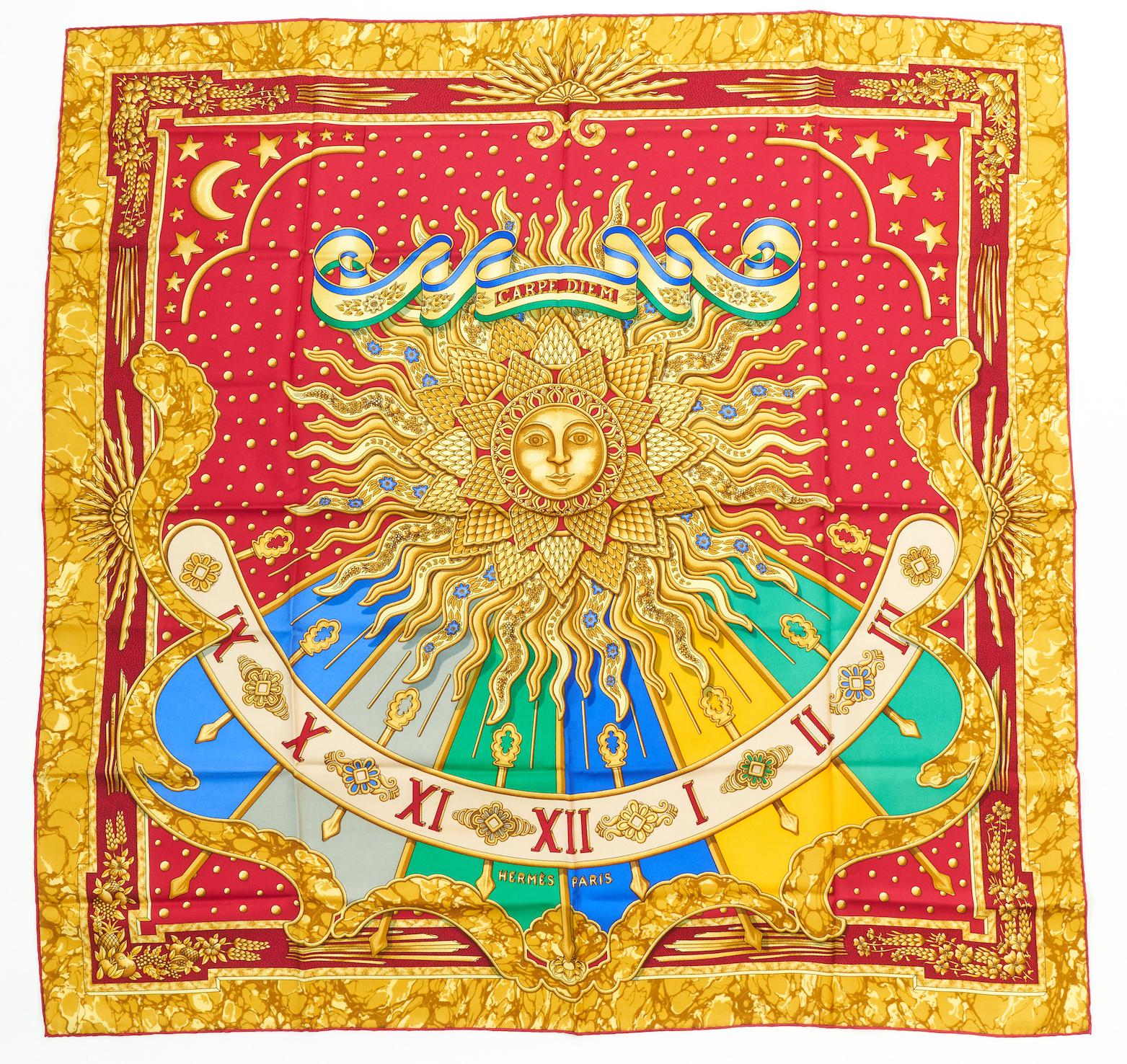 HERMES CARPE DIEM スカーフ　激レア HERMES CARPE DIEM スカーフ 激レア カレ90 CARPE DIEM スカーフ