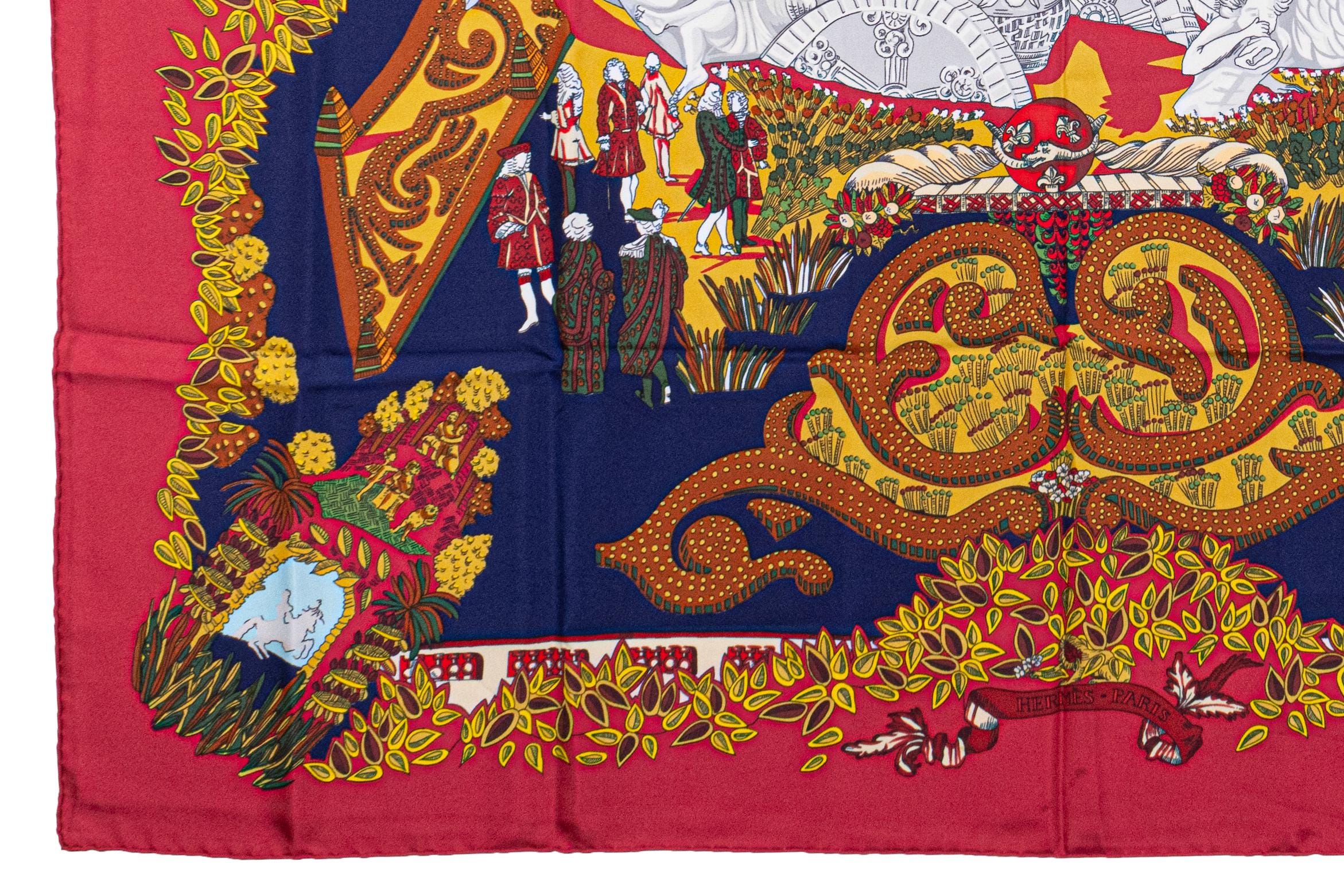 エルメス シルク LE PARADIS DU ROY スカーフ エルメス スカーフ 90 「Le Paradis du Roy」 レッド 100