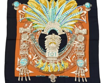 エルメス シルクスカーフ カレ90「ソレイユ・ド・ソワ」 レッド シルク