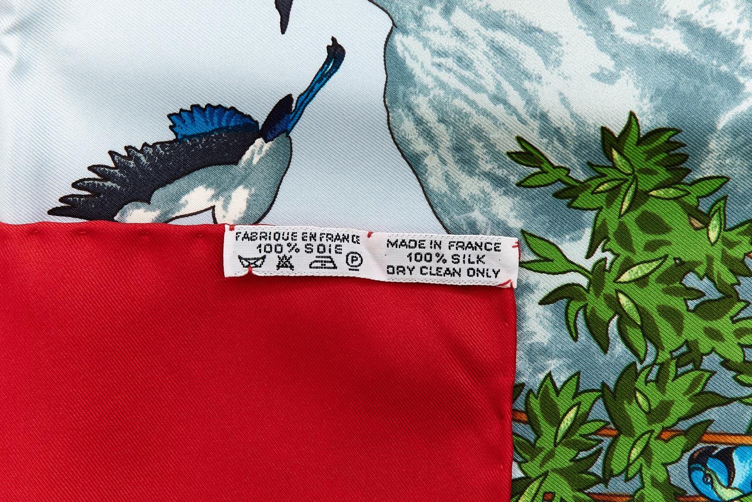 エルメス シルクスカーフ カレ90「四川」レッド シルクスカーフ - Etsy