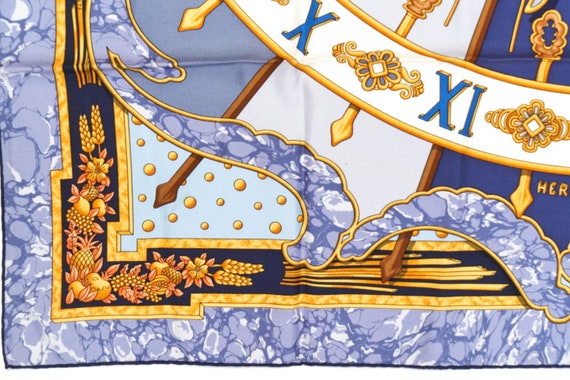 Hermes Scarf 90 "Carpe Diem" Purple 100% Silk Sca… - image 5