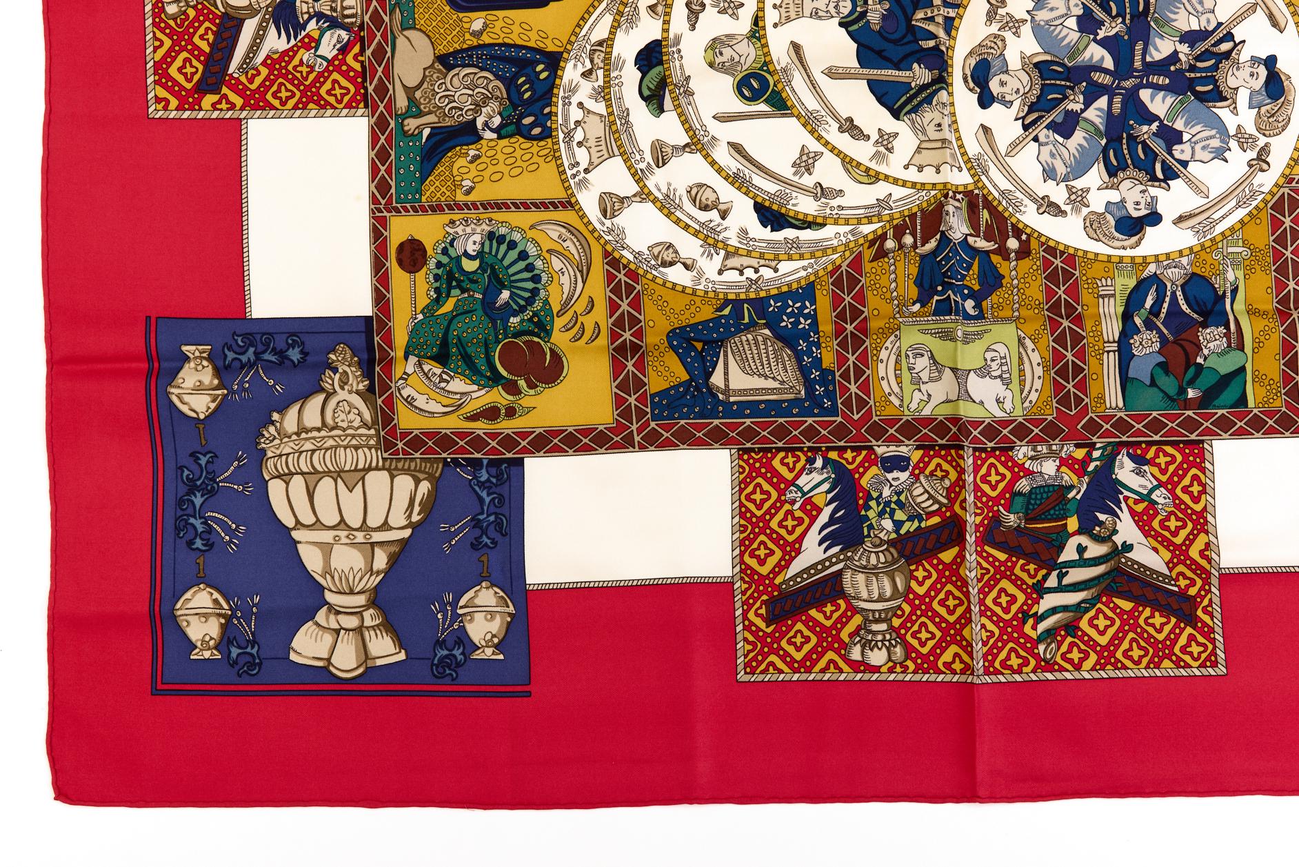 HERMES スカーフ　カレ90 「LE TAROT」 スカーフ【お値下げ中】 エルメス カレ90 LE TAROT タロットカード スカーフ シルク