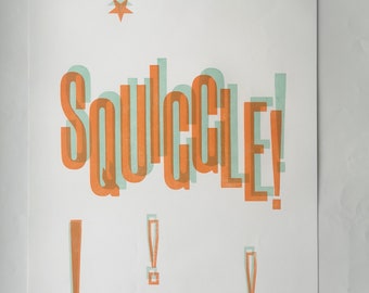 Squiggle Letterpress Print