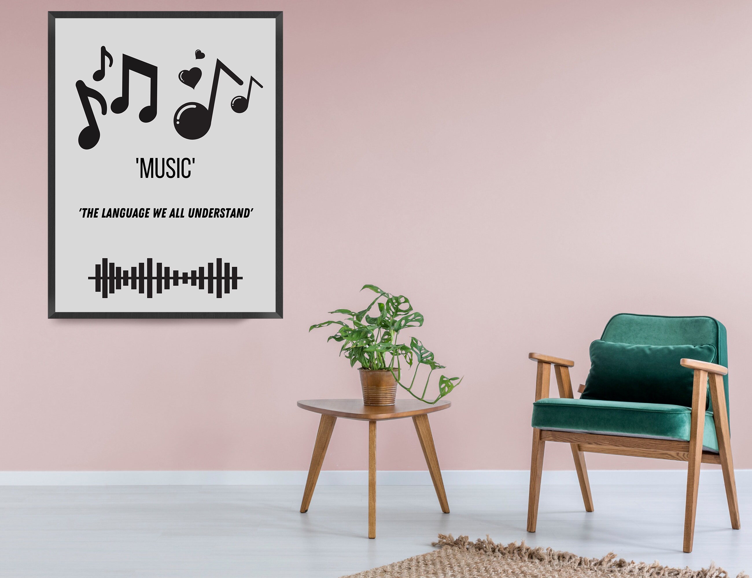 Wandkunst-Druck Mit Songzitat – Skriptstil, Monochrom, Auf Fine-Art-Papier Wandkunst-Druck Mit Songzitat – Skriptstil, Monochrom, Auf Fine-Art-Papier