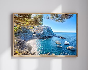 Manarola Cinque Terre Print: Italian Riviera Coastal Photo (Digital Download