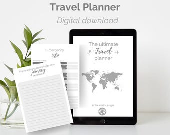 Printable Travel Planner: Trip Itinerary & Journal (A4 PDF Digital Download)