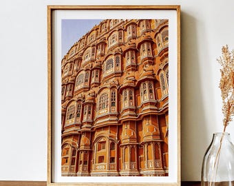 Roze Hawa Mahal-afdruk: Jaipur, India-reisfotografie (digitale download)