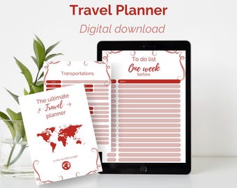 Printable Travel Planner: Trip Itinerary & Journal (A4 PDF Digital Download)