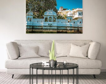 Lake Palace Rajasthan reisfotografie print: India kunst aan de muur (digitale download)