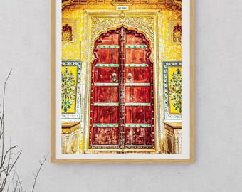 Indian wooden door at Amber Palace I Travel photo prints I Rajasthan Travel Prints I India Photography I Wall art I Boho Digital Download