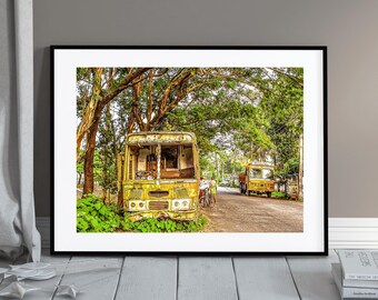 Abandoned truck and cars in the streets op Alleppey I India Travel Print Collection I Travel photography I Boho Wall Art I ITWJ prints