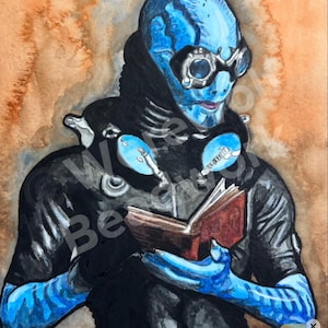 ABE SAPIEN With Book Art Print