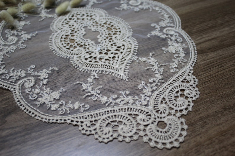 Cappuccino Oval Lace Placemats Table Cloth Lace Table Etsy