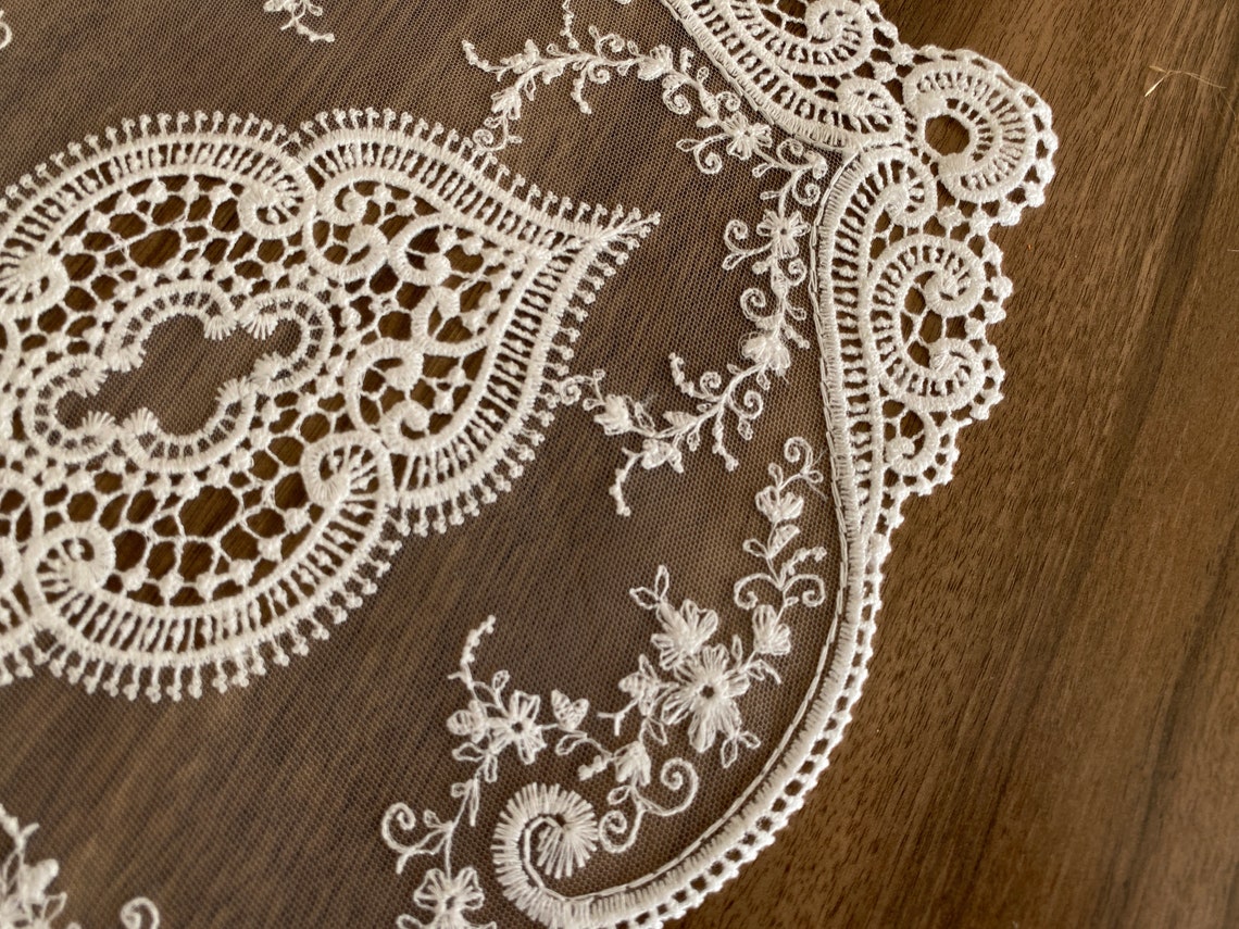 White Oval Lace Placemats Crocheted Lace White Lace Doily Etsy